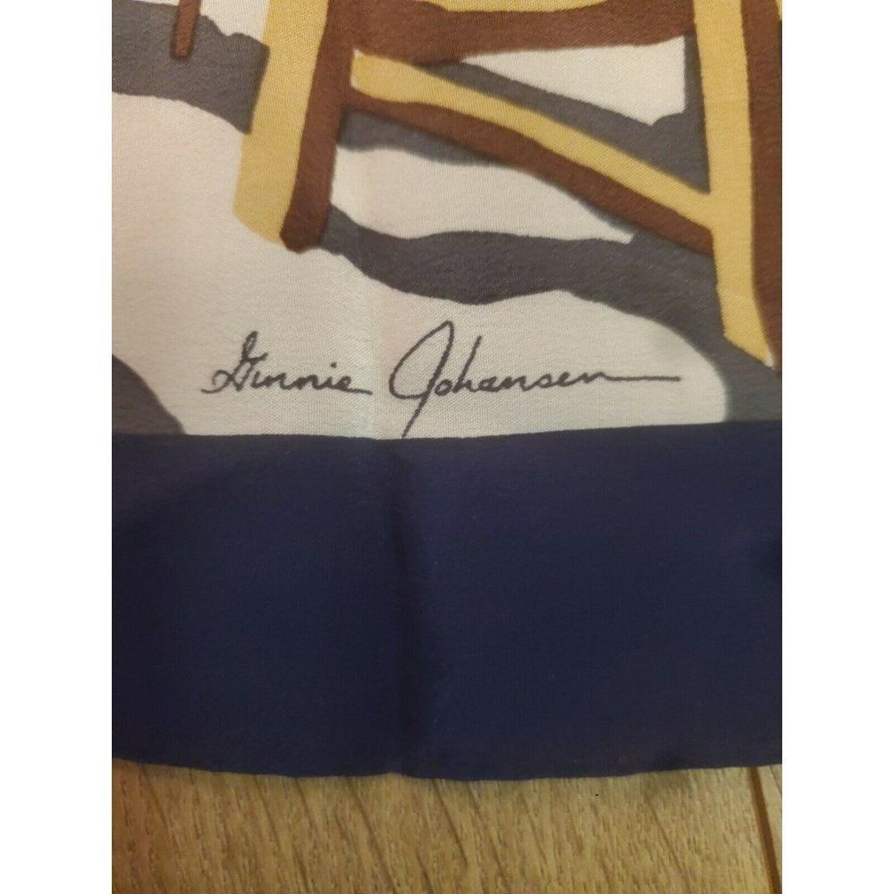 Vintage Ginnie Johansen Limited Edition 1987 Silk Scarf Ocean Scene Green... - Picture 5 of 6